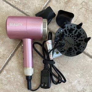 New Cortex Beauty Pink Hair Dryer with Attachments. Without box.